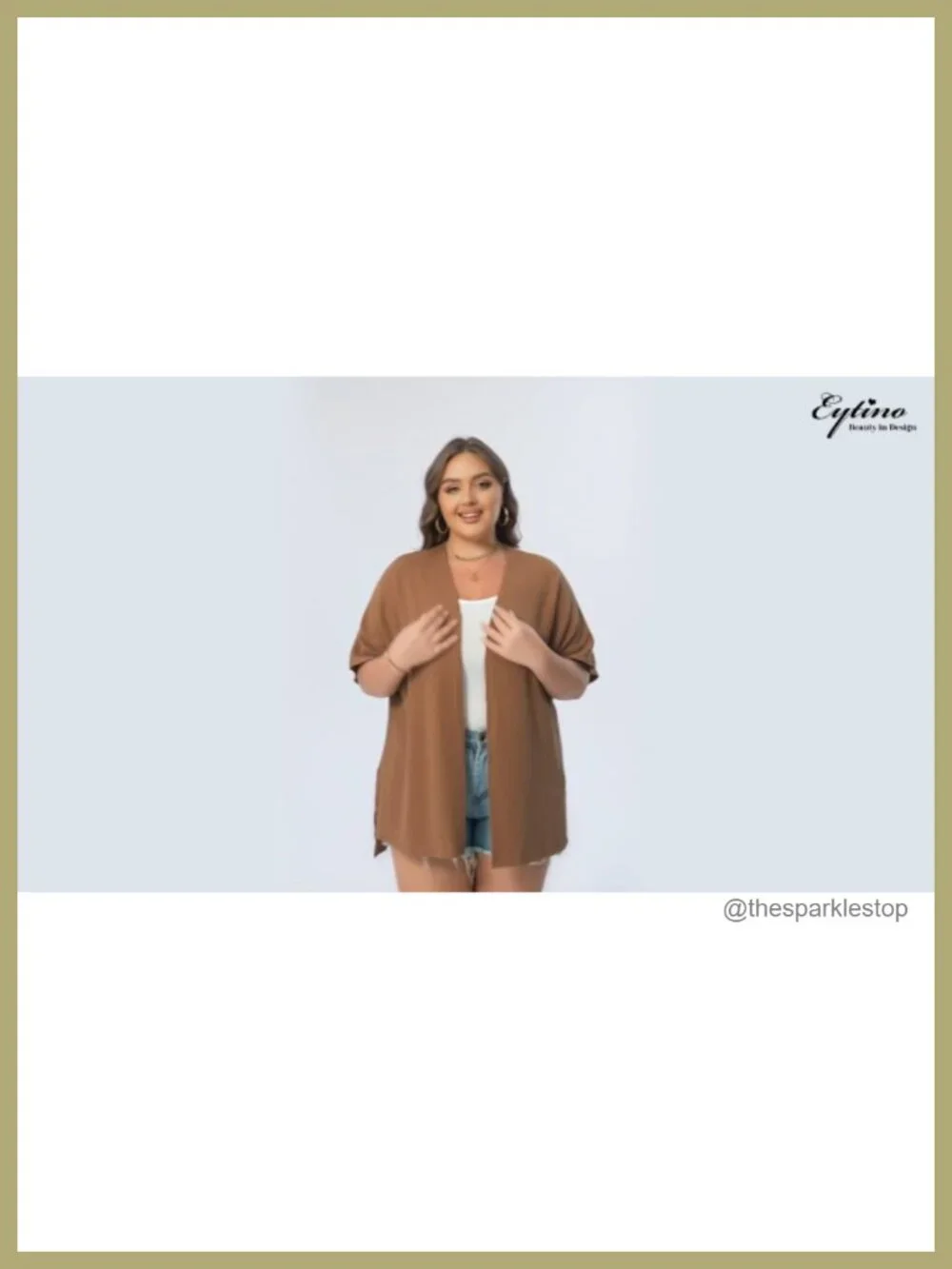 Plus Size Ribbed Knit Cardigan, Half Sleeve Open Front Kimono, Lightweight
